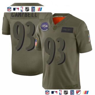 Nike Ravens #93 Calais Campbell Camo Men's Stitched NFL Limited 2019 Salute To Service Jersey