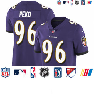 Nike Ravens #96 Domata Peko Sr Purple Team Color Men's Stitched NFL Vapor Untouchable Limited Jersey
