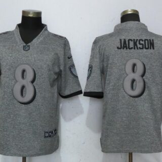 Nike Ravens 8 LaMar Jackson Gray Gridiron Gray Vapor Untouchable Limited Jersey