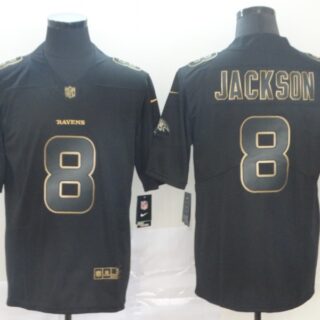 Nike Ravens 8 Lamar Jackson Black Gold Vapor Untouchable Limited Jersey