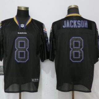Nike Ravens 8 Lamar Jackson Black Lights Out Elite Jersey