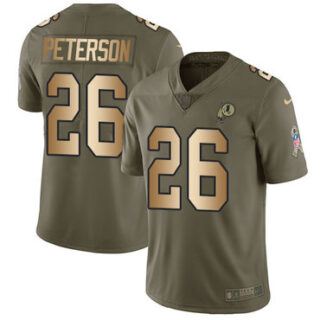 Nike Redskins #26 Adrian Peterson Olive Gold Men's Stitched NFL Limited 2017 Salute To Service Jersey