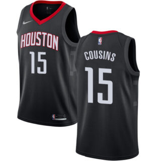 Nike Rockets #15 DeMarcus Cousins Black NBA Swingman Statement Edition Jersey