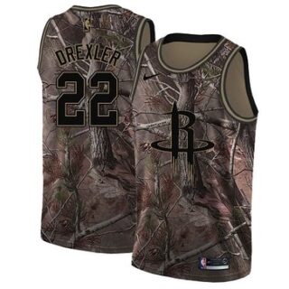 Nike Rockets #22 Clyde Drexler Camo Youth NBA Swingman Realtree Collection Jersey