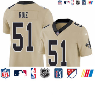 Nike Saints #51 Cesar Ruiz Gold Men's Stitched NFL Limited Inverted Legend Jersey
