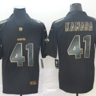Nike Saints 41 Alvin Kamara Black Gold Vapor Untouchable Limited Jersey