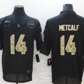 Nike Seahawks 14 DK Metcalf Black Camo 2020 Salute To Service Limited Jersey