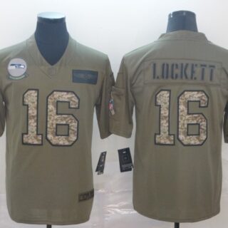 Nike Seahawks 16 Tyler Lockett 2019 Olive Camo Salute To Service Limited Jersey