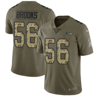 Nike Seahawks #56 Jordyn Brooks Olive Camo Men's Stitched NFL Limited 2017 Salute To Service Jersey