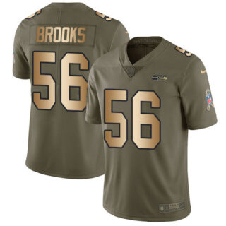 Nike Seahawks #56 Jordyn Brooks Olive Gold Men's Stitched NFL Limited 2017 Salute To Service Jersey