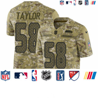 Nike Seahawks #58 Darrell Taylor Camo Men's Stitched NFL Limited 2018 Salute To Service Jersey