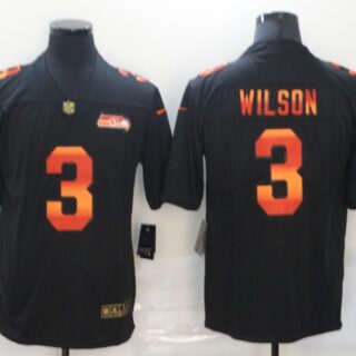 Nike Seahawks 3 Russell Wilson Black Colorful Fashion Limited Jersey