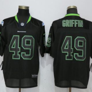 Nike Seahawks 49 Shaquill Griffin Black Lights Out Elite Jersey