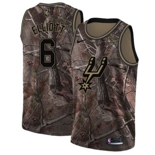 Nike Spurs #6 Sean Elliott Camo NBA Swingman Realtree Collection Jersey