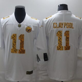 Nike Steelers 11 Chase Claypool White Leopard Vapor Untouchable Limited Jersey