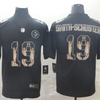 Nike Steelers 19 JuJu Smith-Schuster Black Statue Of Liberty Limited Jersey
