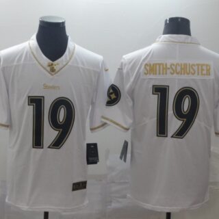 Nike Steelers 19 JuJu Smith-Schuster White Gold Vapor Untouchable Limited Jersey