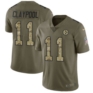 Nike Steelers #11 Chase Claypool Olive Camo Men's Stitched NFL Limited 2017 Salute To Service Jersey