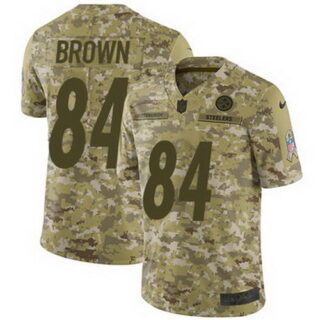 Nike Steelers #84 Antonio Brown Camo Youth Stitched NFL Limited 2018 Salute to Service Jersey