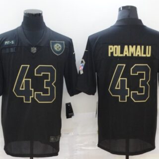 Nike Steelers 43 Troy Polamalu Black 2020 Salute To Service Limited Jersey