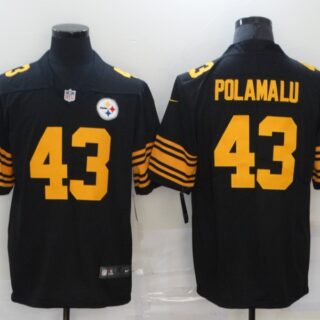 Nike Steelers 43 Troy Polamalu Black Color Rush Limited Jersey