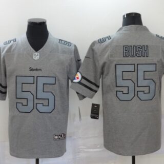 Nike Steelers 55 Devin Bush 2019 Gray Gridiron Gray Vapor Untouchable Limited Jersey