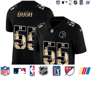 Nike Steelers 55 Devin Bush Black Statue Of Liberty Limited Jersey