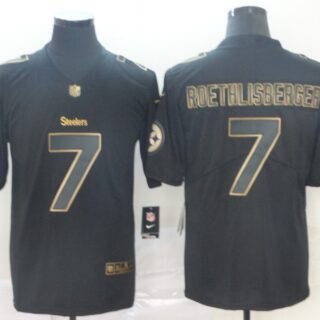 Nike Steelers 7 Ben Roethlisberger Black Gold Vapor Untouchable Limited Jersey