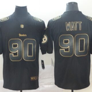 Nike Steelers 90 T.J. Watt Black Gold Vapor Untouchable Limited Jersey
