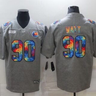 Nike Steelers 90 T.J. Watt Gray Vapor Untouchable Rainbow Limited Jersey
