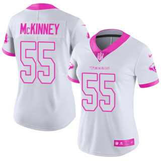 Nike Texans #55 Benardrick McKinney White Pink Women's Stitched NFL Limited Rush Fashion Jersey