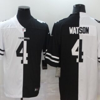 Nike Texans 4 Deshaun Watson Black And White Split Vapor Untouchable Limited Jersey