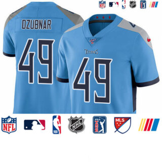 Nike Titans #49 Nick Dzubnar Light Blue Alternate Men's Stitched NFL 100th Season Vapor Untouchable Limited Jersey