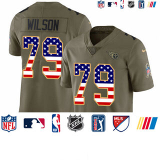 Nike Titans #79 Isaiah Wilson Olive USA Flag Men's Stitched NFL Limited 2017 Salute To Service Jersey