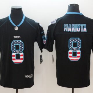 Nike Titans 8 Marcus Mariota Black USA Flag Fashion Color Rush Limited Jersey