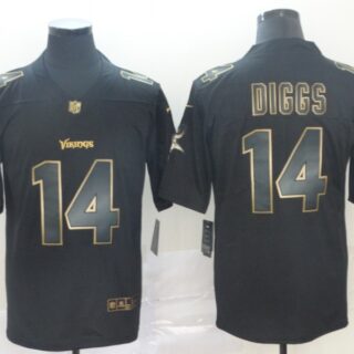 Nike Vikings 14 Stefon Diggs Black Gold Vapor Untouchable Limited Jersey