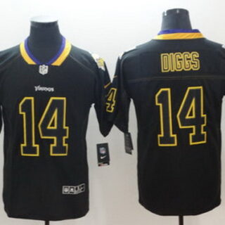 Nike Vikings 14 Stefon Diggs Black Shadow Legend Limited Jersey