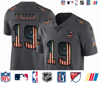 Nike Vikings 19 Adam Thielen 2019 Salute To Service USA Flag Fashion Limited Jersey