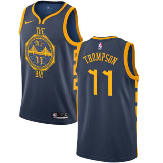 Nike Warriors #11 Klay Thompson Navy NBA Swingman City Edition 2018 19 Jersey