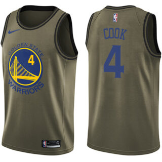Nike Warriors #4 Quinn Cook Green NBA Swingman Salute to Service Jersey