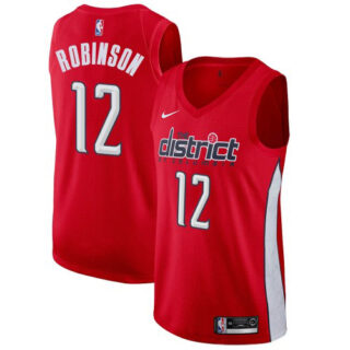 Nike Wizards #12 Jerome Robinson Red NBA Swingman Earned Edition Jersey