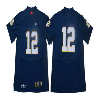 Notre Dame Fighting Irish #12 Blue Under Armour College Football Jersey