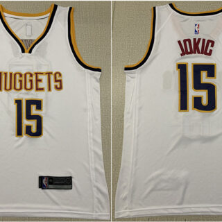 Nuggets 15 Nikola Jokic White Nike Swingman Jersey