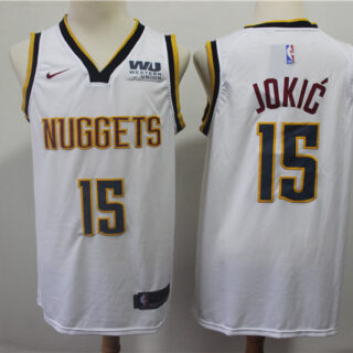 Nuggets 15 Nikola Jokic White Nike Swingman Jersey
