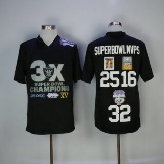 Oakland Raiders 25 16 32 Super Bowl Mvps Football Jersey Black Fan