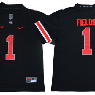 Ohio State Buckeyes 1 Justin Fields Limited College Football Black Jersey
