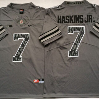 Ohio State Buckeyes 7 Dwayne Haskins Jr Gray Shadow College Football Jersey