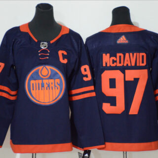 Oilers 29 Leon Draisaitl Navy Women 50th Anniversary Adidas Jersey