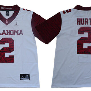 Oklahoma Sooners 2 Jalen Hurts White 47 Game Winning Streak College Football Jersey
