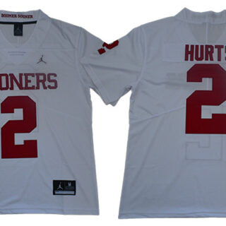 Oklahoma Sooners 2 Jalen Hurts White College Football Jersey